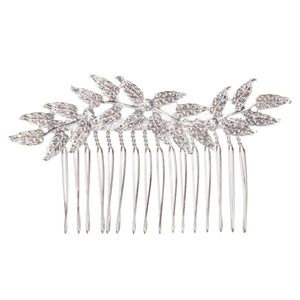 David Tutera™ Rhinestone Leaves Hair Comb, Silver